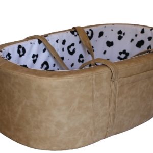Leopard Print & Beige - Bonded Leather Carry-cot